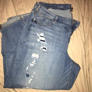 Lane Bryant boyfriend style jeans.